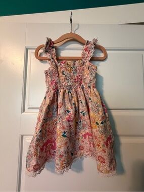 btween Floral Smocked Sundress - Pink, Yellow, Teal